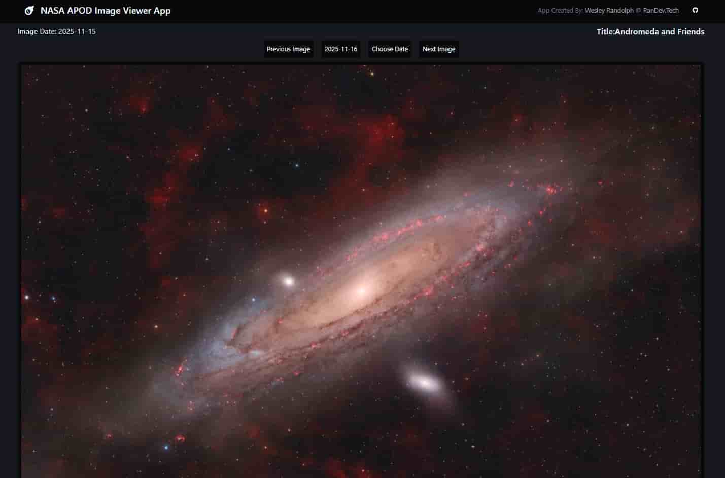 NASA Image of the Day Viewing App